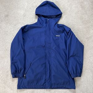 Patagonia Mountain Parka Jacket Kids Large 12 Blue Hooded Zip In Fleece Ski Snow
